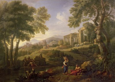 Classical Landscape with Figures and Ruins by Jan Frans van Bloemen